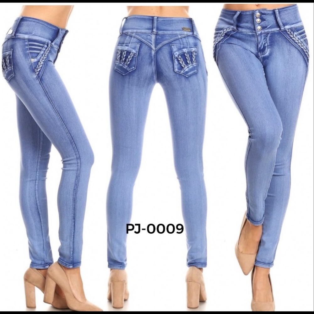 new diva star medium blue stretch push up jean
